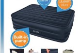 Nur für 29,95€ Intex Queen Downy -Zwei-Personen-Luftbett mit eingebauter Elektro-Pumpe