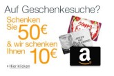 Kaufen Sie Amazon.de Gutscheine im Wert von 50 EUR & wir schenken Ihnen 10 EUR