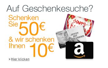 Kaufen Sie Amazon.de Gutscheine im Wert von 50 EUR & wir schenken Ihnen 10 EUR