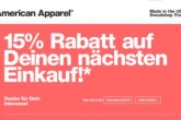 15% Rabatt bei dem ersten Einkauf bei American apparel!