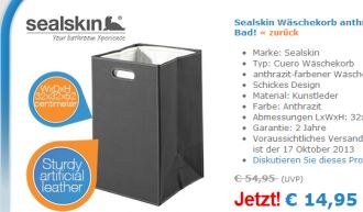 Sealskin Wäschekorb anthrazit nur für 14,95!