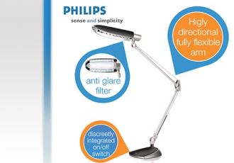 Philips Desk - Tischleuchte mit Blendschutz nur für 29,95€!