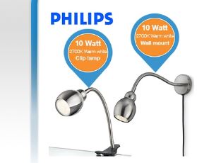 Philips Wandlampe und Spotlight mit Clip - perfekt als Nachtlampe oder am Kleiderschrank