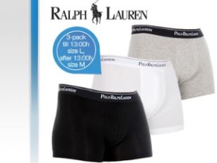 Nur für 29,95€ Ralph Lauren Herren Boxer 3er Pack Weiß + Schwarz + Grau - Größe L