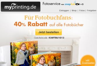 myprinting.de-- 40% Rabatt auf all unsere Fotobücher!