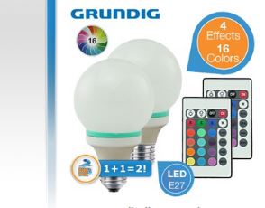 Duopack Grundig Mood Light LED-Leuchten RGB E27!