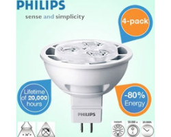 4-Pack Philips LED Strahler GU5.3 mit 300 Lumen, 2700 K und 20.000 Stunden Lebensdauer