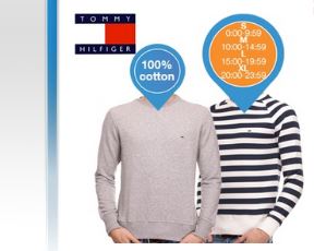 Doppelpack Tommy Hilfiger Pullover - grau und blau-weiß gestreift Größe S