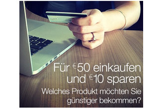 Amazon für 50Euro einkaufen und 10Euro sparen