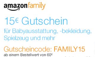 Amazon Family: 15 EUR Gutschein!