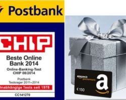 Postbank Giro plus - jetzt mit 150 € Amazon.de Gutschein!