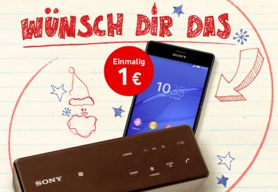 Vodafone Xmas Deals: Xperia Z3 mit Red-Tarif inkl. gratis kabellosem Sony X3 Bluetooth Speaker