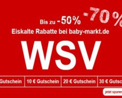 Babyausstattung: WSV-Gutscheine: 30 €, 20 €, 10€ oder 5€ Rabatt!