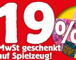 Spiele Max: 19% MwSt geschenkt auf Spielzeug!