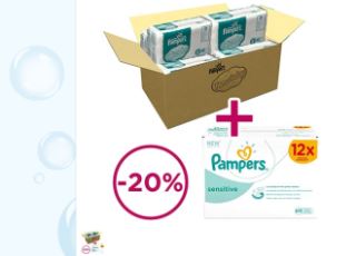Pampers帮宝适婴儿纸尿片240片装加送672片湿巾只需59,96欧
