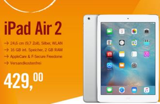 ipad air 2秒杀价只要429欧,只在今天