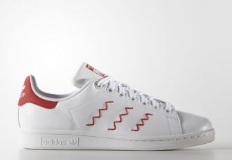 adidas stan smith复古小白鞋再出新款“波浪纹” zig zag七折