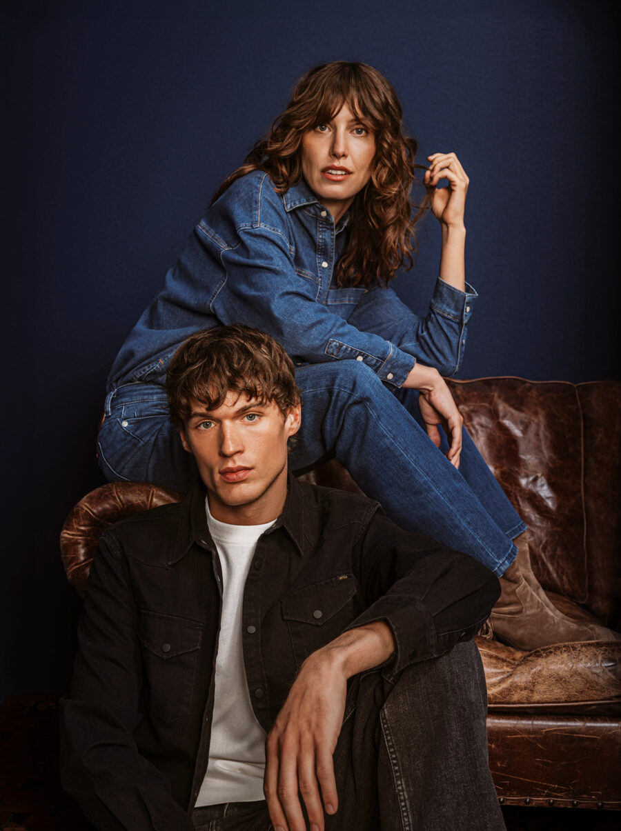 jeans, Denim, Jacke, Frau, Mann